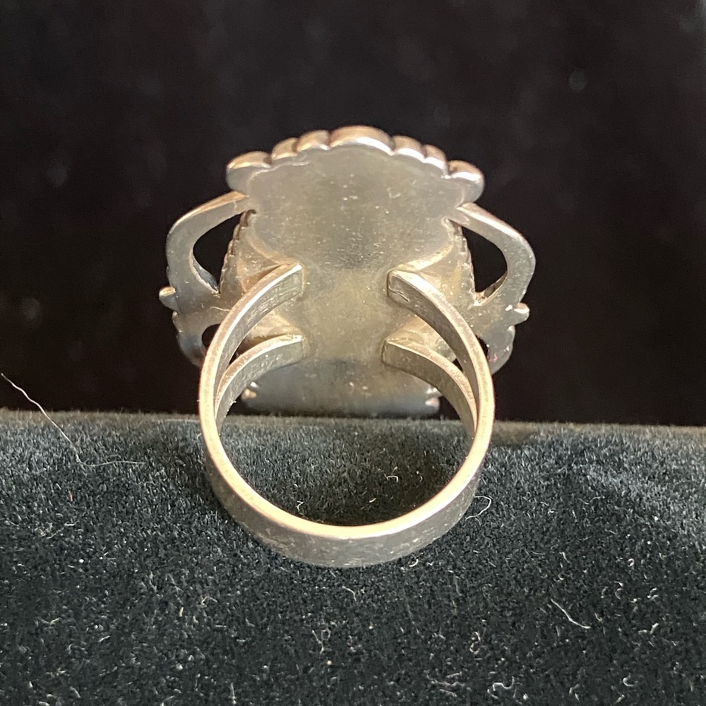 Sterling Carolyn Pollack Oval Rhodochrosite Cabochon Southwestern Jewelry Ring - Picture 2 of 11
